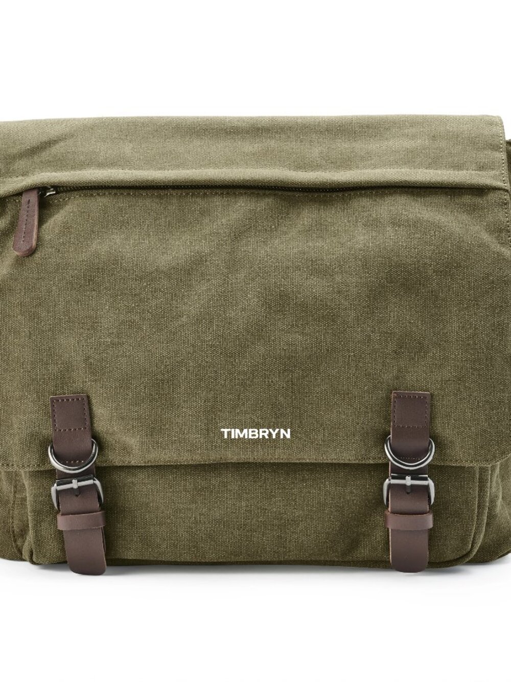TIMBRYN Premium Canvas & Leather Messenger Bag  | Vintage Crossbody Satchel - Picture 14 of 16